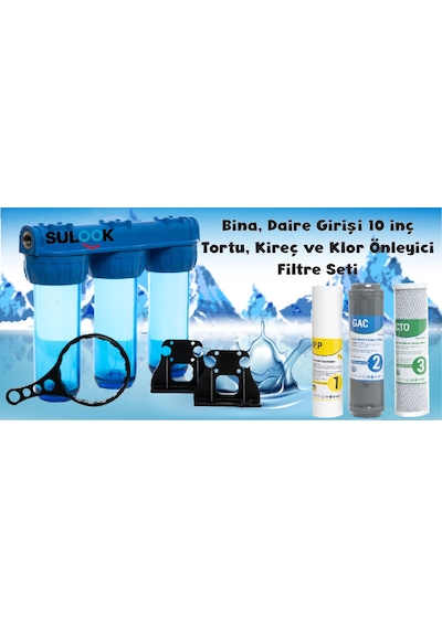 Bina.Daire Şebeke Girişi 10 Inç Tortu.Kireç ve Klor Önleyici Üçlü