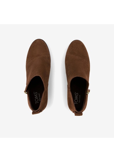 10023545 Hot Cocoa Suede Bot Kadın 10023545 Toms Goldie Wedge Ankle Bootie