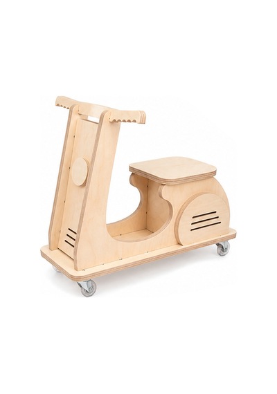 Ahşap Montessori Çocuk Scooter İlk Adım Yürüteci Binilebilir Tekerlekli Oyuncak