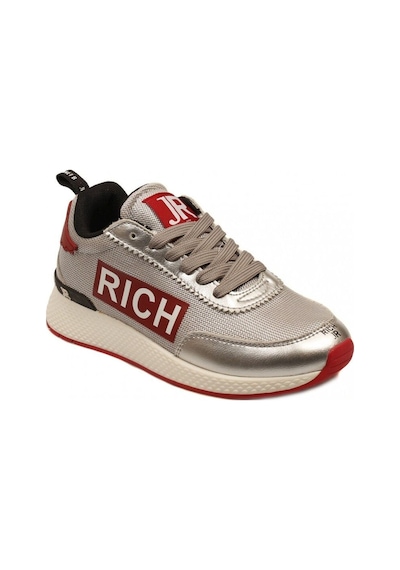 J. Richmond 110 A Gri Kırmızı Detaylı Kumaş Ve Deri Karışımı Kadın Sneacker Kırmızı