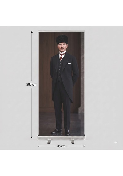 Atatürk Poster Baskılı Roll Up Banner 85x200cm No:6 Diğer