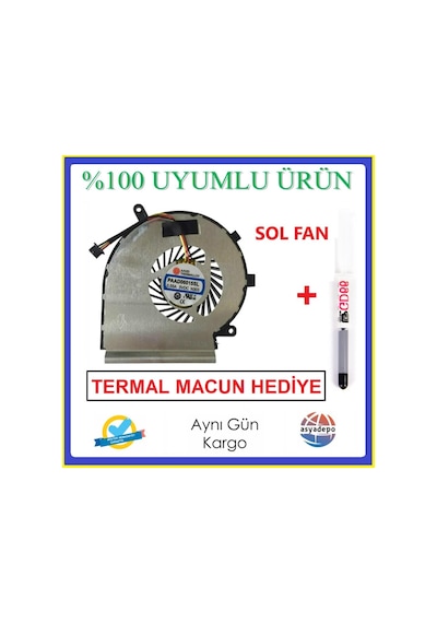 MSI Uyumlu Paad06015Sl-N303 Fan Cpu Işlemci Fanı Sol Fan