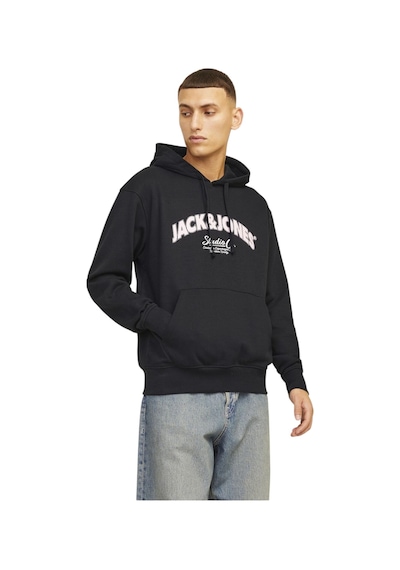 Jack & Jones Erkek Kapşonlu Sweet T-shirt 12262919 Sİyah