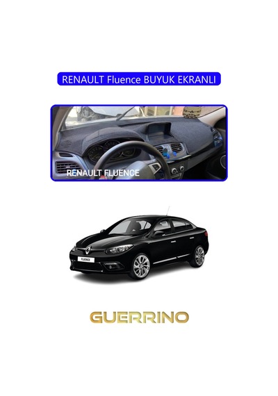 Renault Fluence Buyuk Ekranlıtorpido Koruma Halısı Mavi Kenar