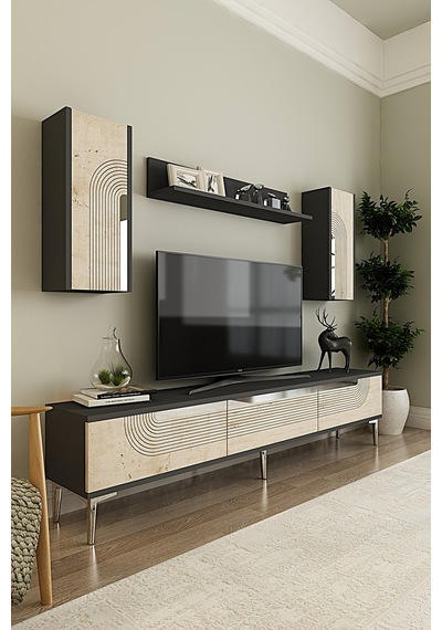Tvr1803ats - Meyra Tvr180 Ünitesi Takım Antrasit-traverten-sılver 180cm
