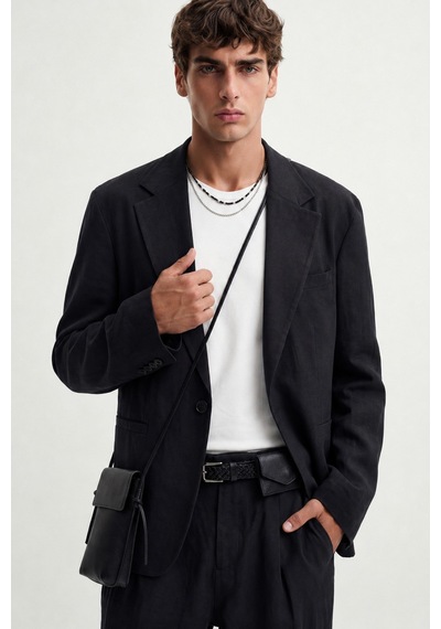 Antioch Modal Karışımlı Relaxed Blazer Ceket Siyah