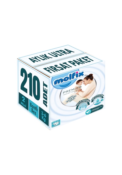 Molfix Premium Bebek Bezi Beden:2 3-6kg Mini Aylık Ultra 210 Adet 3'lü