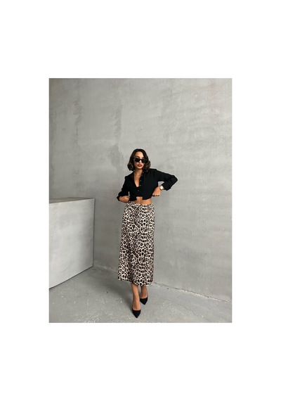 Verymoda Leopar Desenli Etek F1811
