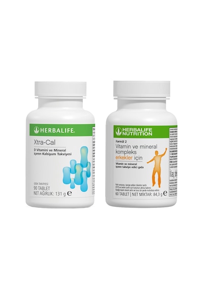 Herbalife Xtra-Cal 90 Tablet + Erkekler İçin Vitamin Mineral Kompleks 60 Tablet