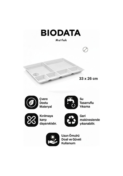 33x26 Cm Tabldot Kahvaltı Tabağı - Melamin Kırılmaya Dayanıklı Çok Bölmeli Ofis Servis Tepsisi Çok Renkli
