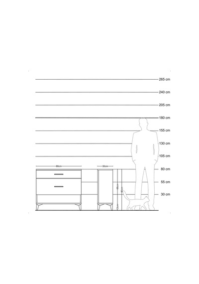 Arges Şifonyer 2 Çekmeceli 88x30x80 Antrasit-antrasit Antrasit