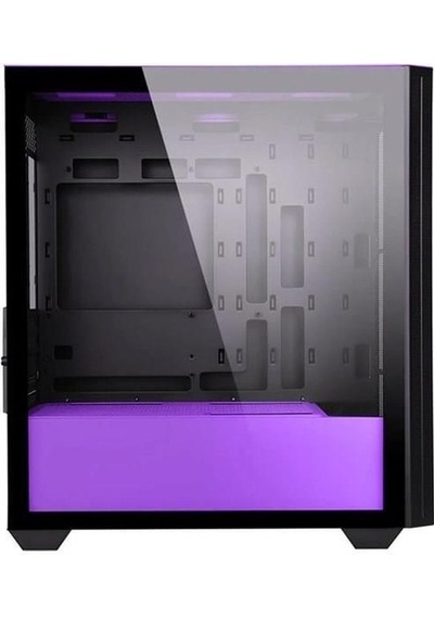 Powerboost PB-P2252BP USB 3.0 Mesh Ring ARGB Fan ATX Oyuncu Kasası Siyah-Mor