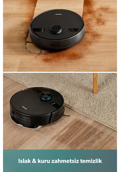 Homend Alex Laser 1291H Moplu Ve Haritalamalı Akıllı 5 KPA Robot Süpürge Siyah