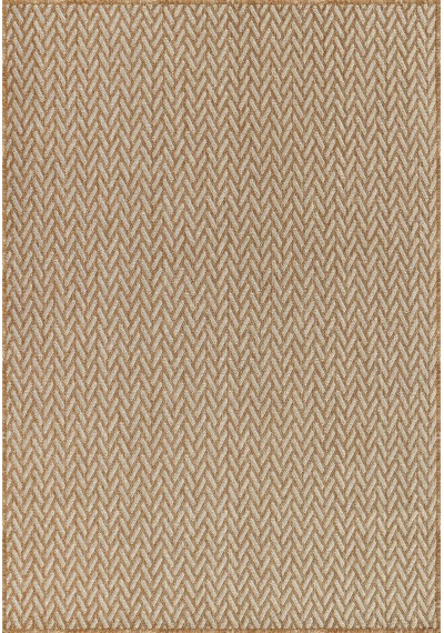 Karamel Ve Ekru Zikzak Sisal Dokulu Halı - Fm01w Kahve