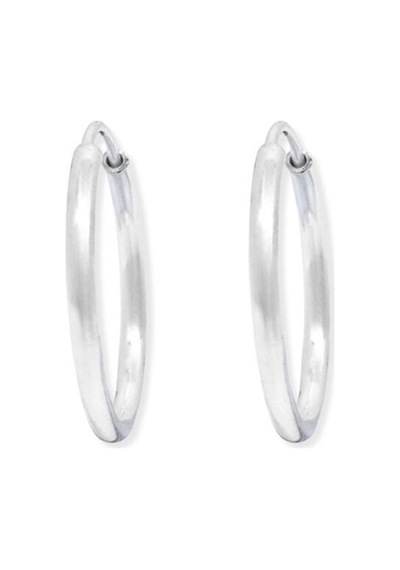 Oya Silver İnce Gümüş Halka Küpe 1.5mm-1.5x1.5cm