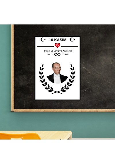 10 Kasım Atatürk Afişi 50x70 Cm Bristol Baskı 04