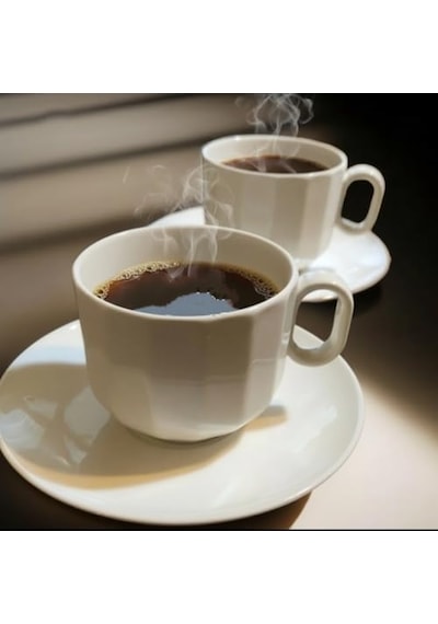 Ayrex Kütahya Porselen Bevel 190 Cc/ml 6 Kişilik Çay Duble Türk Kahve Fincan Takımı 12 Parça Cappuccino Latte Moc Diğer