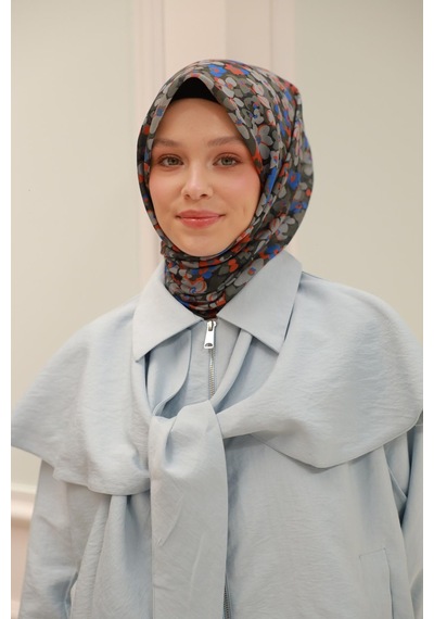 Silk Home Soft Eşarp 73081-01 Antrasit, Turuncu, Mavi, Gümüş