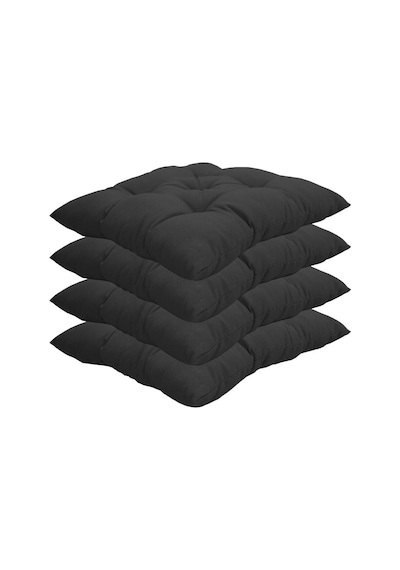 4 Lü Sandalye Minderi Bağcıklı, Çökme Yapmaz Sünger Dolgulu, Yıkanabilir 40x40 Cm Sarı Diğer