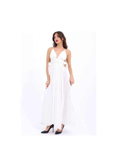 Fashion Cocktail İp Bağlama Askılı Yan Dekolteli Bağcık Fiyonk Pamuklu Maxi Uzun Tatil Beach Yazlık Elbise Beyaz Fashion Cocktail İp Bağlama Askılı Yan Dekolteli Bağcık Fiyonk Pamuklu Maxi Uzun Tatil Beach Yazlık Elbise Beyaz