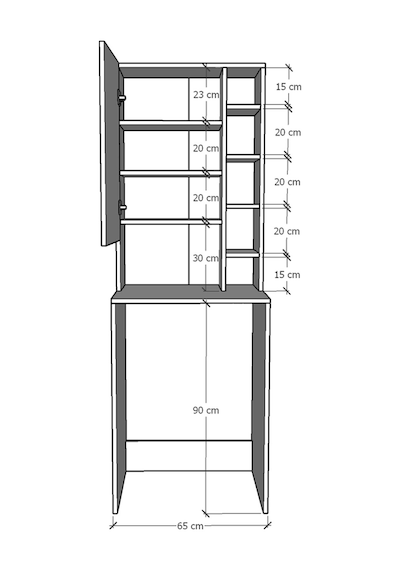 Asra Trend Çamaşır Makinesi Üstü Banyo Dolabı BD-02 %100 MDF Kapaklı Organizer Raf Beyaz