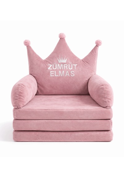 Abt Kişiye Özel Isimli Taç Tasarımlı Bebek & Çocuk Koltuğu Pembe