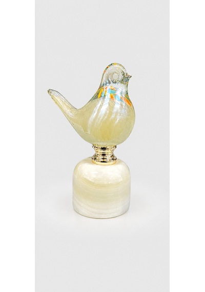 Tamamen El İşçiliği Ve Üfle İle Yapılmış 17 Cm Boyutlarında Kuş Figürü .