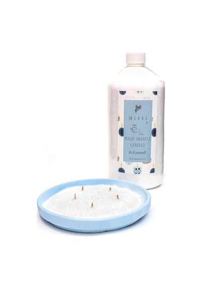 Missi Yaratıcı İnci Tozu Beyaz Mum 30 Adet Fitil İle Birlikte -400 Gr Çok Renkli