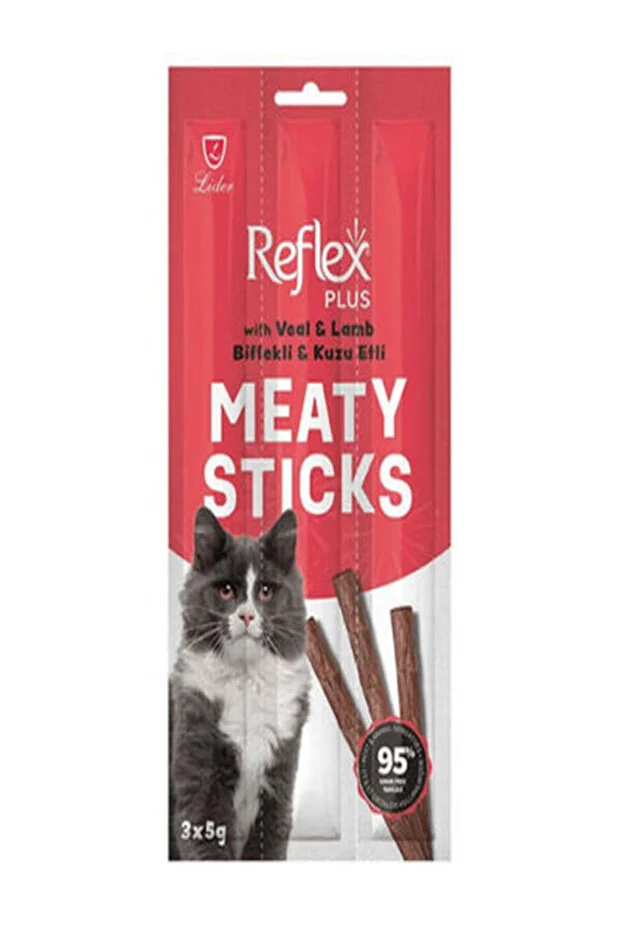 Reflex Cat Stick Biftek Ve Kuzu Etli Tahılsız Kedi Ödül Çubukları 3x5gr