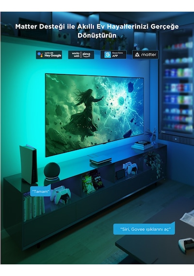 Govee Aı Sync Box 2 55-65 Inc Tv Arkası Led Ambiyans Aydınlatma