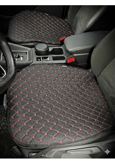 One Vıp Sale Mini Cabrio Kumaş 2li Deri Kaplama Koltuk Minderi Siyah Kırmızı Model:onevipsaleminder646