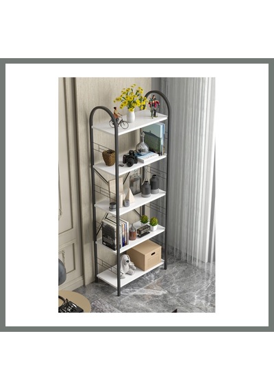 Bezos Metal Kitaplık Beyaz 180 Cm Mmbz