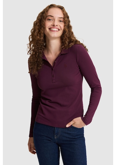 U.S. Polo Assn. Kadın Bordo Basic Sweatshirt 50326760 Vr180 Dark Plum