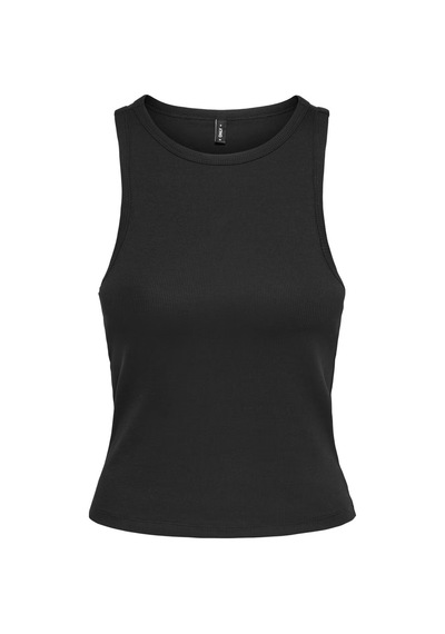 Only Onlval Pamuklu Slim Fit Sıfır Yaka Fitilli Atlet Bayan Atlet 15381855 Siyah