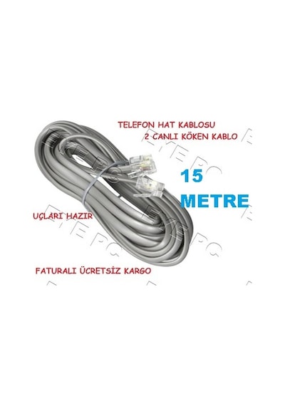 15 Metre Modem Duvar Arasi Internet Hat Kablosu