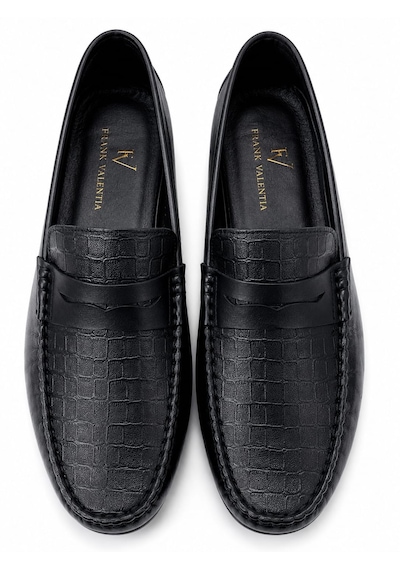 Frank Valentia Fv115 Hakiki Deri Erkek Loafer Ayakkabı Siyah