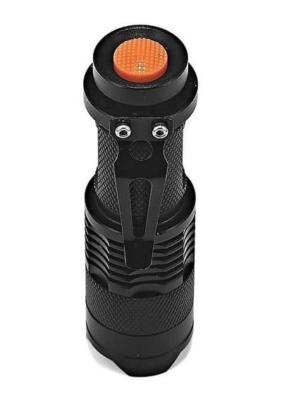 Metal Mini Led El Feneri CREE Q5 LED 2000W Zoom ve Selektörlü Metal Fener 2 Adet Siyah