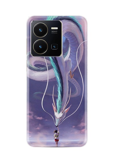 Vivo Y36 Kılıf Silikon Desen Özel Seri Kız Ve Ejderha 1742