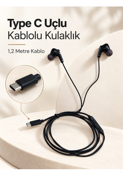 Mikrofonlu Ve Kumandalı Kulak İçi Kulaklık Type C Girişli 1