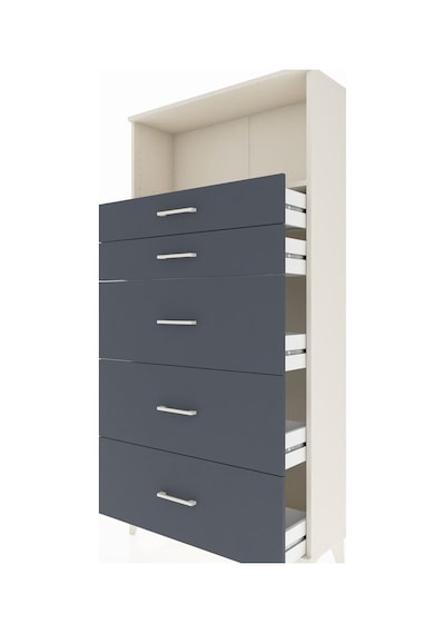 Arges Dolap Tek Raflı 5 Çekmeceli 88x30x182 Aytaşı-antrasit Aytaşı
