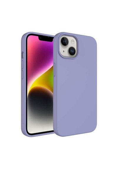 Apple Uyumlu iPhone 14 Plus Kılıf Sıvı Teknolojili Silinebilir Sert Zore Kivi Kapak Lavendery Gray