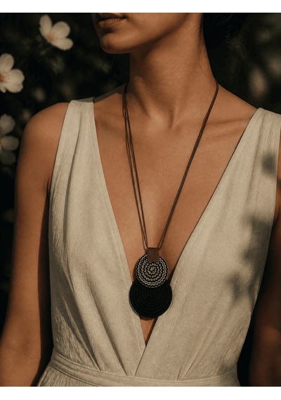 Nealirsanall.com Kadın Siyah Gri Spiral Tasarım Halat Kolye - Bohem Makrome Madalyon Kolye Nealirsanall.com Kadın Siyah Gri Spiral Tasarım Halat Kolye - Bohem Makrome Madalyon Kolye