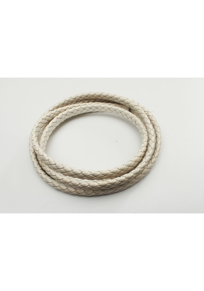 3x10 - 4x10 Mm Yassı Örgülü Suni Deri Kordon 5 Metre 3 Mm / Beyaz