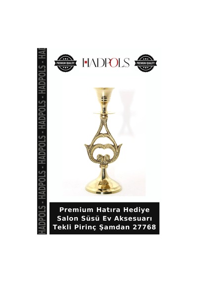 Premium Hatıra Hediye Salon Süsü Ev Aksesuarı Tekli Pirinç Şamdan 27768