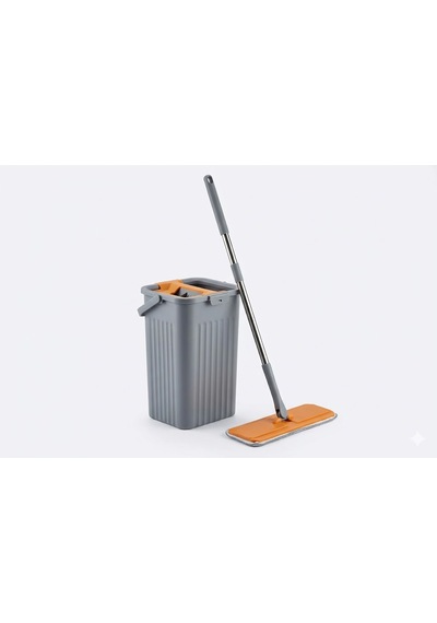 Şeylişeyler - Premium Tablet Mop Pratik Temizlik Seti Vento - Mikrofiber Başlık + Sıkmalı Kova
