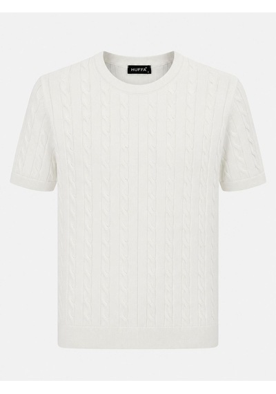 Classics Men Huffa Slim Fit Erkek Kısa Kol Triko Tişört 7676 Beyaz