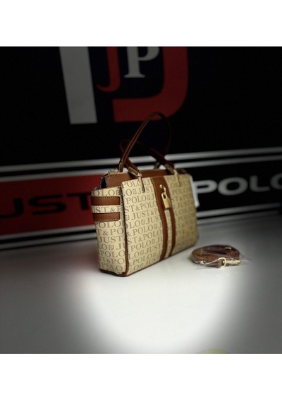 Just Polo Kadın Siyah Taba Gofraj Kabartma Desenli Mıknatıslı Çıtçıt Kapama El Çantası Mh4031mh Siyah - Taba