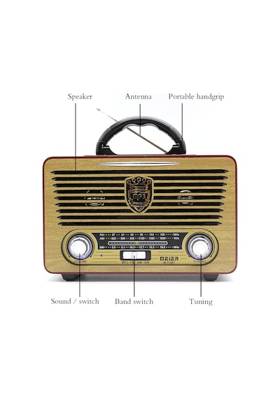 Meier M-115Bt Bluetootlu-Kumandalı Usb/Sd/Mp3 Şarjlı Radyo