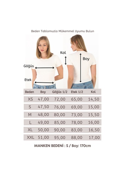 Crop Slim Fit Pamuk Likra Tişört-ekru Ekru
