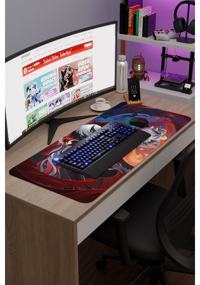 Arlecchino Genshin Impact Anime Gacha V3 - 90x40 Xxl Gaming Mouse Pad Fare Altlığı
